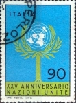 Stamps Italy -  Intercambio cr2f 0,20 usd 90 l. 1970
