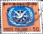 Stamps : Europe : Italy :  Intercambio cr5f 0,20 usd 50 l. 1967