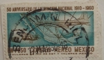 Stamps : America : Mexico :  50 aniv. de la aviacion nacional 1910-1960