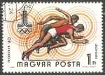 Sellos de Europa - Hungr�a -  Juegos Olímpicos de Moscú 1980 -Carreras y corredores
