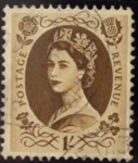 Stamps United Kingdom -  Isabel II predecimal wilding