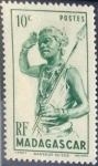 Stamps : Africa : Madagascar :  Intercambio 0,20 usd 10 cent. 1948