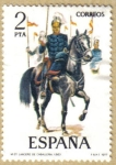 Stamps Europe - Spain -  UNIFORMES - Lanceros de Caballeria 1883