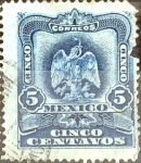 Stamps Mexico -  Intercambio 0,35 usd 5 cent. 1899