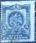 Stamps Mexico -  Intercambio 0,35 usd 5 cent. 1899