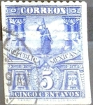 Sellos de America - M�xico -  Intercambio 0,35 usd 5 cent. 1895