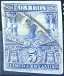 Stamps Mexico -  Intercambio 0,35 usd 5 cent. 1895