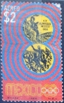 Stamps Mexico -  Intercambio 0,50 usd 2 p. 1968