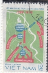 Stamps Vietnam -  mapa