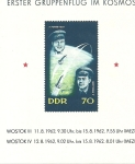 Stamps : Europe : Germany :  Vuelo Vostok3 y Vostok4