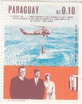 Stamps Paraguay -  Kennedy y sra.viendo rescate vuelo espacial