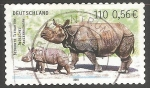 Stamps Germany -  Panzernashorn-Rhinoceros unicornis