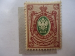 Stamps : Europe : Russia :  Símbolos Patrios-Águila Imperial. escudo de Arma con Mantilla y Corona en el Öbalo.