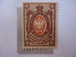 Stamps Russia -  Símbolos Patrios- Escudo Águila Imperial, escudo de Armas con Mantilla y Corona en el Öbalo.