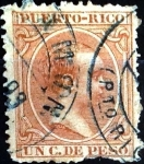 Stamps Puerto Rico -  Intercambio jxi 0,20 usd 1 cent. 1890