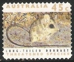 Stamps Australia -  Long-tailed dunnart -ratón marsupial 