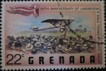 Sellos de America - Granada -  Lindbergh landing in Paris