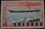 Sellos de America - Granada -  Zeppelin over Alps