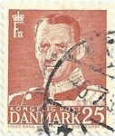 Sellos de Europa - Dinamarca -  REY FEDERICO IX. VALOR FACIAL 25 ϕre. YVERT DK 319