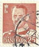 Sellos del Mundo : Europa : Dinamarca : REY FEDERICO IX. VALOR FACIAL 25 ϕre. YVERT DK 319