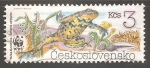 Sellos de Europa - Checoslovaquia -  Bombina variegata-sapillo de vientre amarillo