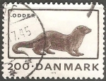 Stamps : Europe : Denmark :  Lutra lutra Animal-nutria europea