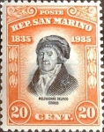 Stamps : Europe : San_Marino :  Intercambio 3,00 usd 20 cent. 1935