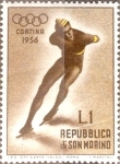 Stamps San Marino -  Intercambio 0,25 usd 1 l. 1955