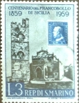 Stamps San Marino -  Intercambio crxf 0,20 usd 3 l. 1959