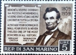 Sellos de Europa - San Marino -  Intercambio crxf 0,20 usd 5 l. 1959