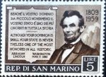 Stamps : Europe : San_Marino :  Intercambio crxf 0,20 usd 5 l. 1959