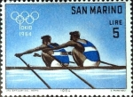 Stamps : Europe : San_Marino :  Intercambio jxa 0,20 usd 5 l. 1964