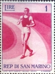 Stamps San Marino -  Intercambio nfxb 0,25 usd 1 l. 1954