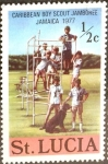 Stamps : America : Saint_Lucia :  Intercambio 0,20 usd 1/2 cent. 1977
