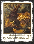 Stamps : Europe : Romania :  "La Caza" por D.Brandi
