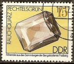 Stamps Germany -  Cuarzo ahumado, minerales de las colecciones de Freiberg (RDA).