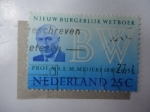 Stamps Netherlands -  Prof. Mr. E.M. Meijers 1880-1954. Nieuw Burgelijk Wetboek. BW.