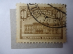 Stamps Colombia -  Estación de la Sabana - Bogotá - Edificio de los Ferrocarriles de Colombia.