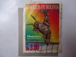 Stamps Bolivia -  Estatua de Juana Azurduy de Padilla en Chuguisaca-Sucre. 