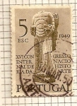 Stamps : Europe : Portugal :  16 Congreso de historia del arte. Museo de Coimbra. Angel.