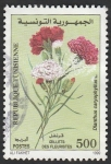 Sellos de Africa - Tnez -  Flores dianthus caryophyllus