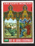 Stamps Equatorial Guinea -  Semana Santa 1975 , Año Santo : Edificios en Jerusalén