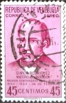 Stamps : America : Venezuela :  Intercambio 0,25 usd 45 cent. 1954
