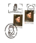 Stamps Spain -  Centenarios - 400 aniversario muerte de Felipe II - con matasellos de los SPD
