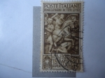 Stamps Italy -  La batalla de Pidna (Roma y Macedonia)- del historiador romano Tito Livio (59aC - 17dC) 