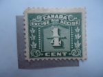 Sellos de America - Canad� -  Cifras - Excese-Accise - 1/4 Cent.