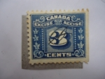 Stamps : America : Canada :  Cifras - Excese-Accise - 3 con Hojas de Arce - Impuesto Sobre el Consumo.