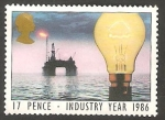 Stamps United Kingdom -  Año de la Industria, Bombilla y Planta petrolífera