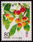 Stamps Japan -  Cerezas