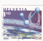 Stamps Switzerland -  C.F.Schönbein 1799-1868- químico